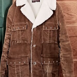 Men's Brown Corduroy Sherpa Jacket